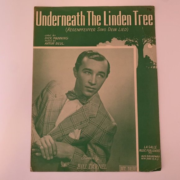 Underneath The Linden Tree 1949 Sheet Music‎ - Picture 1 of 9